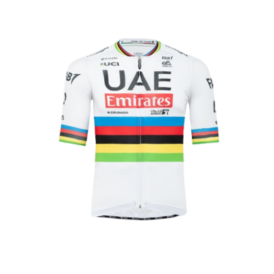 Maillot ciclismo UAE Campeón del mundo Oficial Pissei manga corta