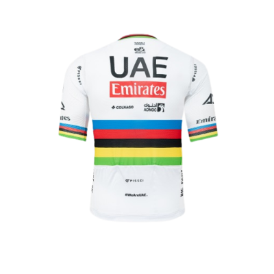 Maillot ciclismo UAE Campeón del mundo Oficial Pissei manga corta