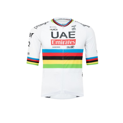 Maillot ciclismo UAE Campeón del mundo Pissei manga corta