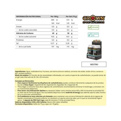 HyperGel 30 (Hydro) Neutro Caja 10u Crown